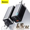 Baseus GaN 65W USB C Charger Quick Charge 4.0 3.0 QC4.0 QC PD3.0 PD USB-C Type C Fast USB Charger For iPhone 12 Pro Max Macbook 1