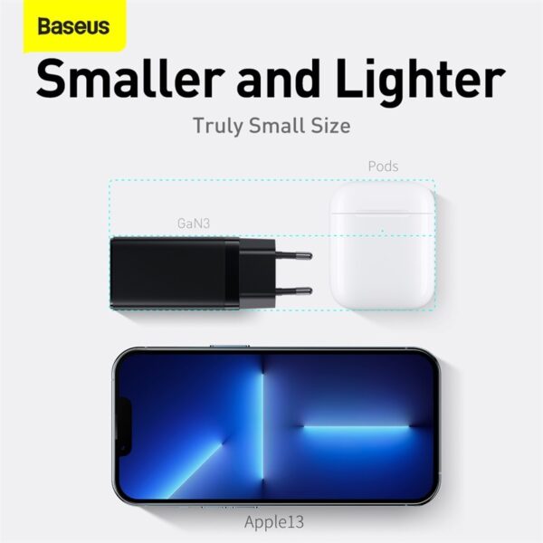 Baseus GaN 65W USB C Charger Quick Charge 4.0 3.0 QC4.0 QC PD3.0 PD USB-C Type C Fast USB Charger For iPhone 12 Pro Max Macbook 6