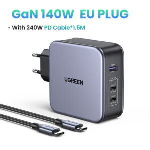 140W GaN USB Type C Charger Fast PD 3.1 & QC 4.0 3.0 USB C 140 Watt Power Charger Adapter 7